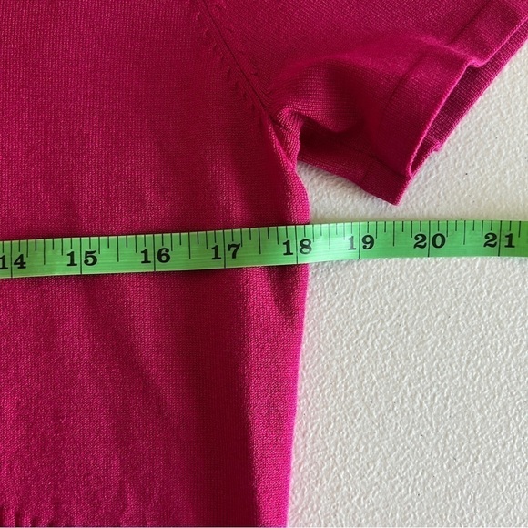 Alex Marie Sweater Fuchsia Silk blend short Sleeve Cowl Neck Women's Size Large - Picture 9 of 9